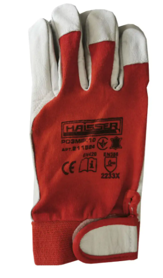 Рукавички захисні комбіновані шкіра+тканина Haisser 211524